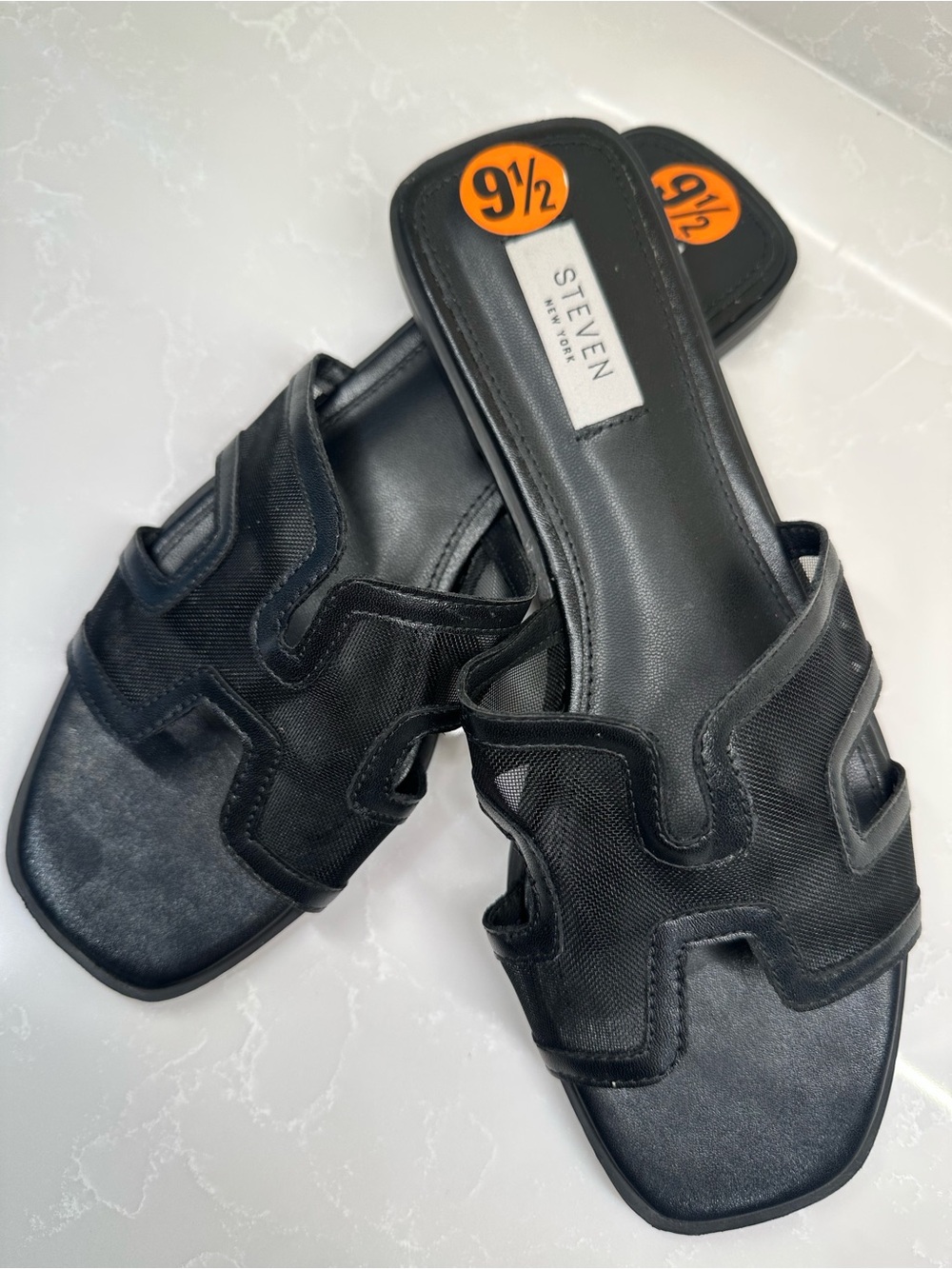 NWOB || NWT Steven New York Harlien Mesh Slide Black. Size: 9.5 Women’s